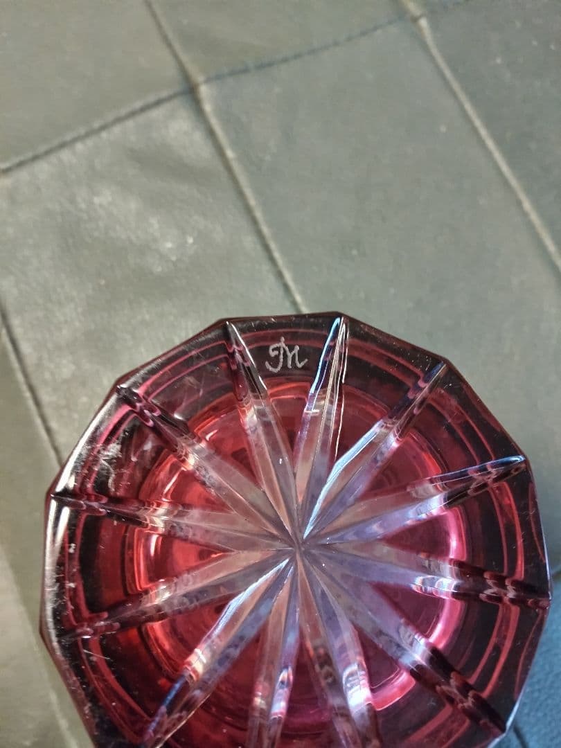 s*s様 赤色花模様のマイセンタンブラークリスタル