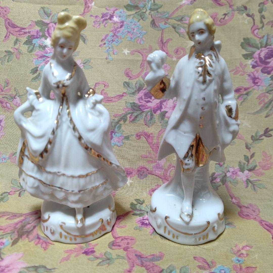 オールドノリタケ フィギュリン ペア チカラマチ