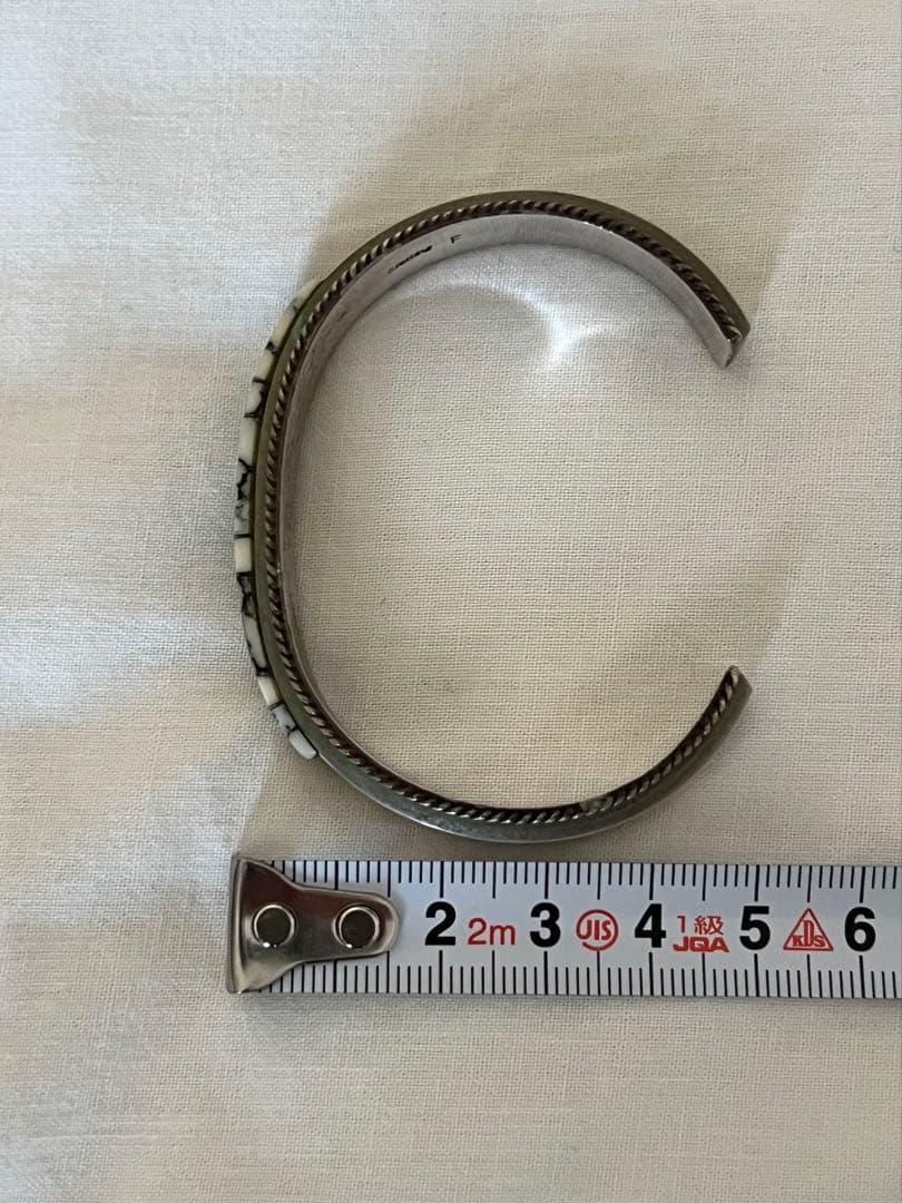 インディアンジュエリー バングル シルバー ホワイトターコイズ