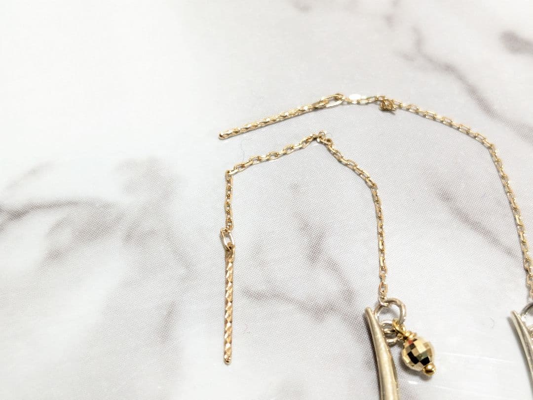 アガット　agete　シルバー　K10　金　コンビ　チェーン　ピアス