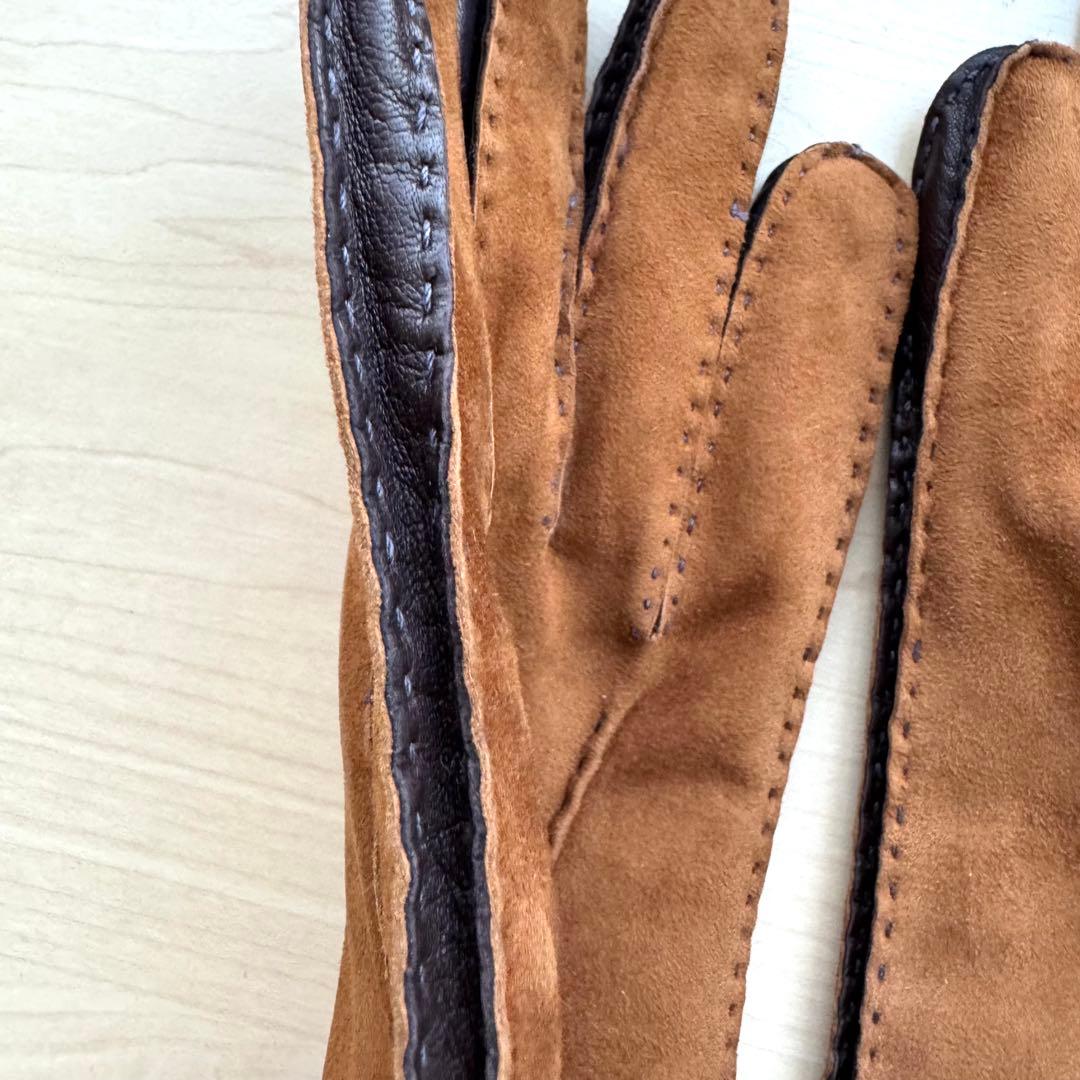 ★新品★GALA GLOVES　メンズ　高級レザー手袋　スエード　カシミヤ　茶