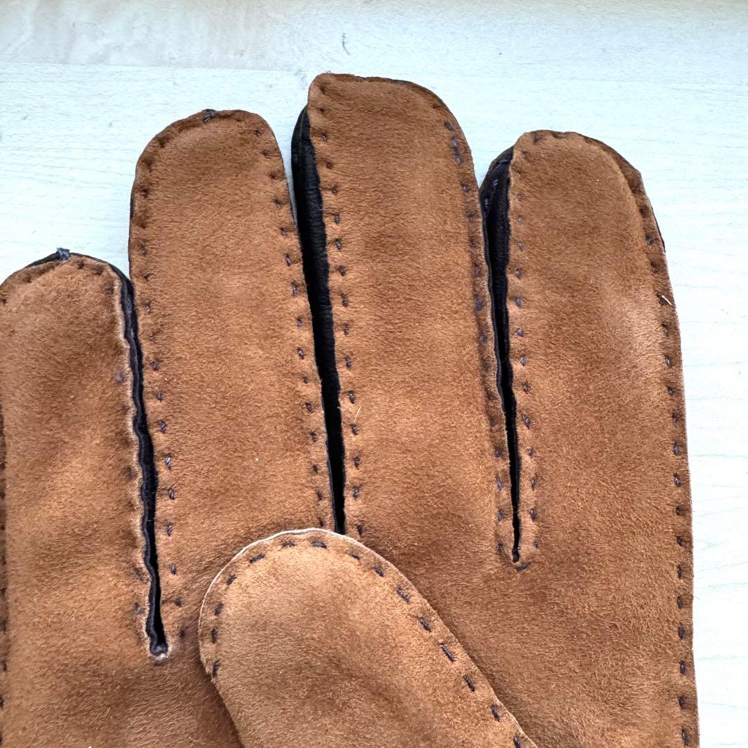 ★新品★GALA GLOVES　メンズ　高級レザー手袋　スエード　カシミヤ　茶