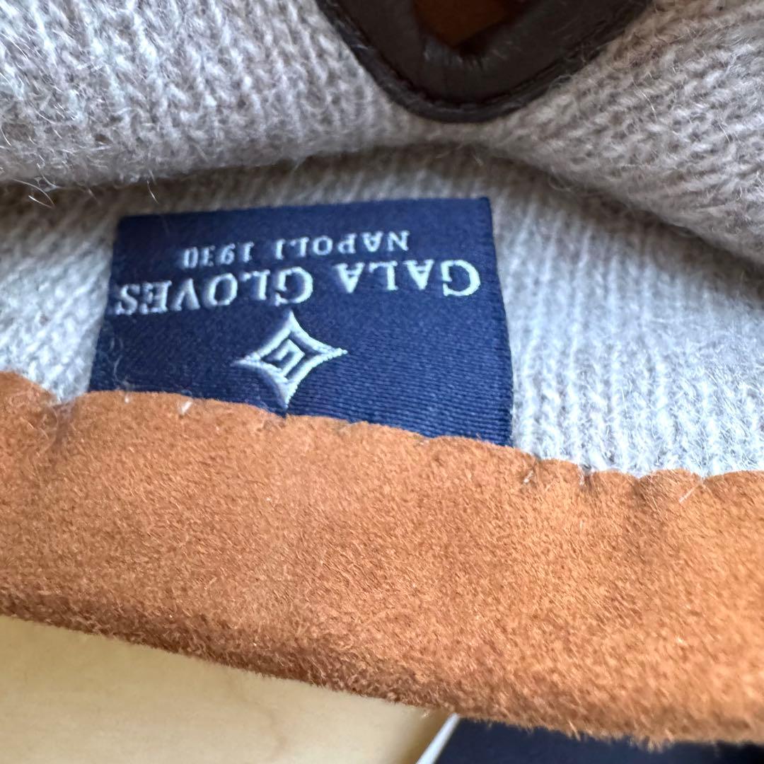 ★新品★GALA GLOVES　メンズ　高級レザー手袋　スエード　カシミヤ　茶