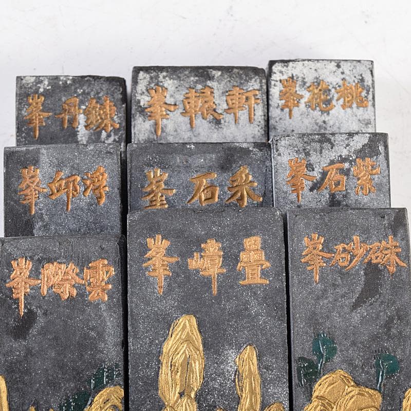 中国　書道具　頤和書屋　徽州曹素功造　桃仙人形　古墨　29点　M　R8070B