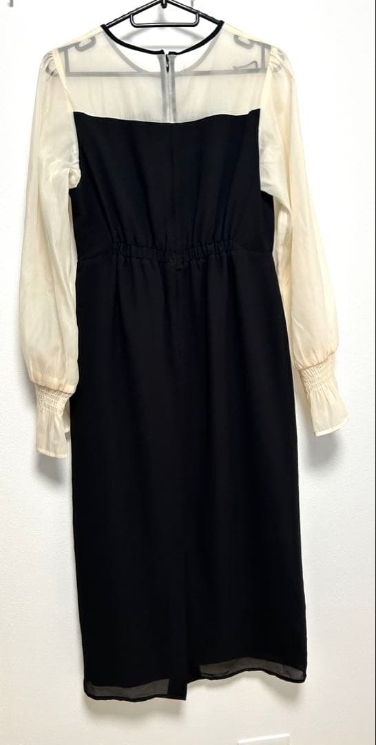 ボリュームスリーブシフォンロングワンピース 結婚式 お呼ばれ 同窓会