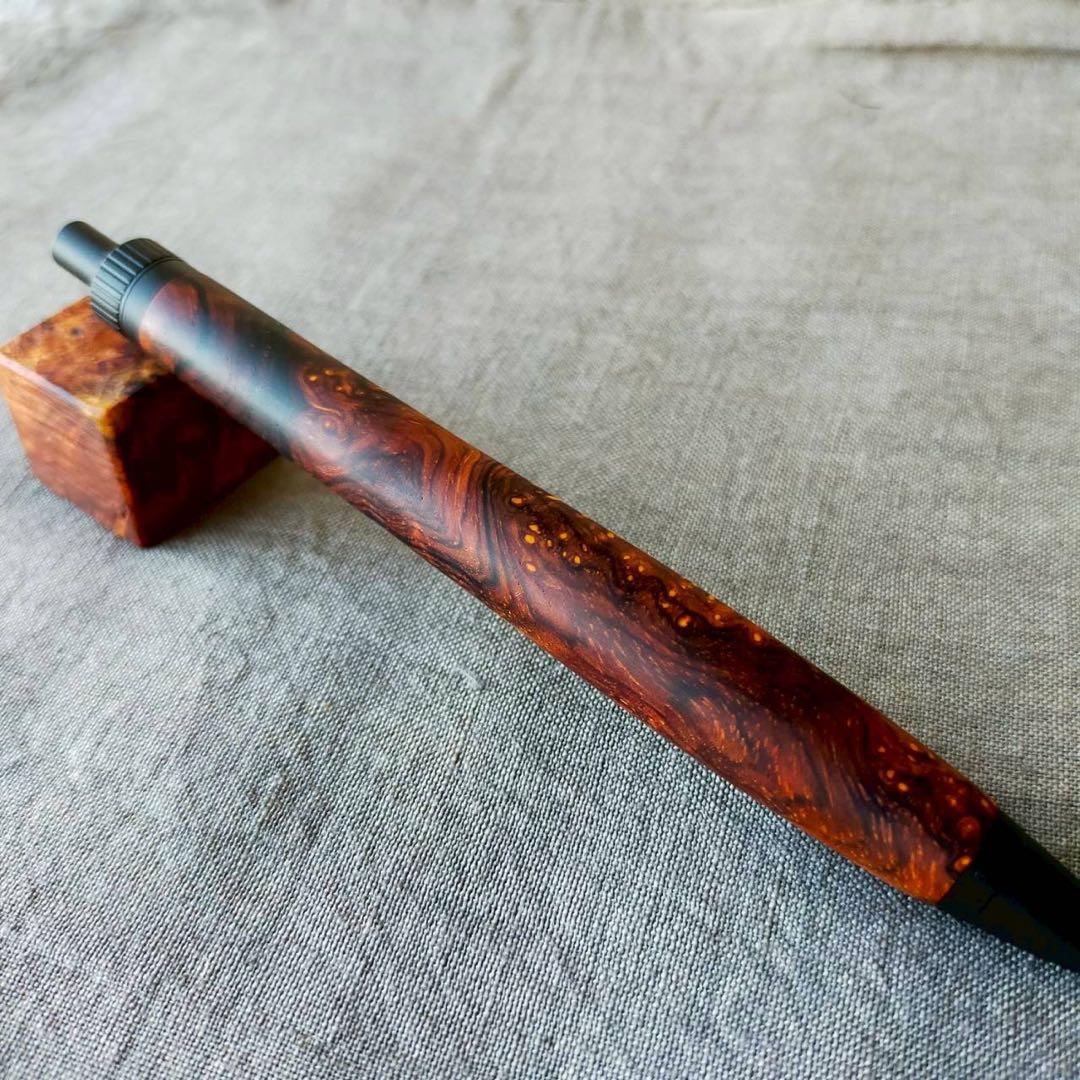 特上　ココボロ瘤　ハンドメイド　木軸ボールペン　G2　天然木　ブラック