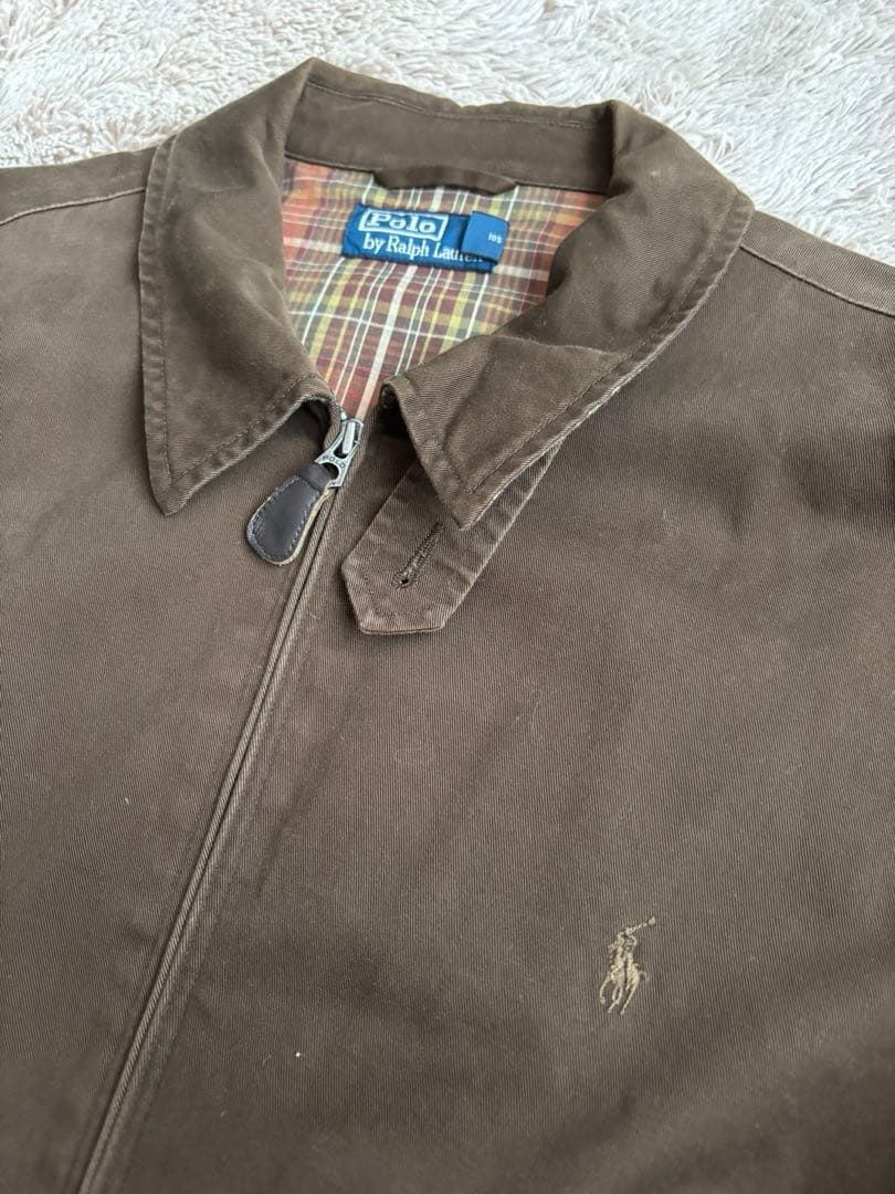 ポロラルフローレン　スウィングトップ　ブラウン　スイングトップ　裏地チェック