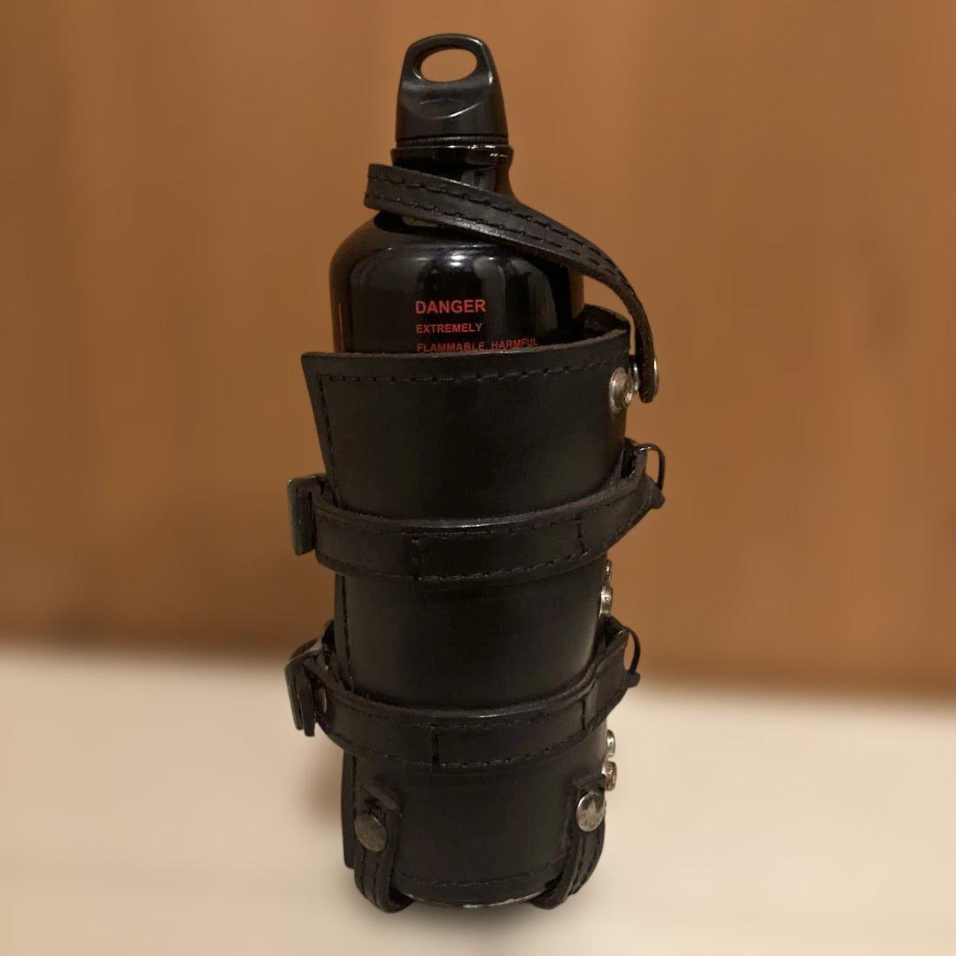 バイク　ガソリン携行缶　携行缶ホルダー　セット　レザー　本革