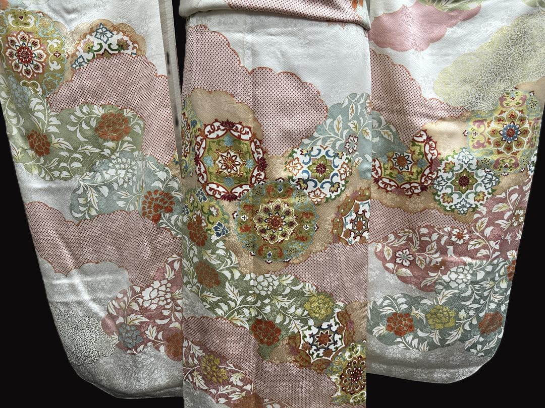 商談中 逸品 白地 染め分け華文 振袖 梅垣織物 フルセット 小田急誂え