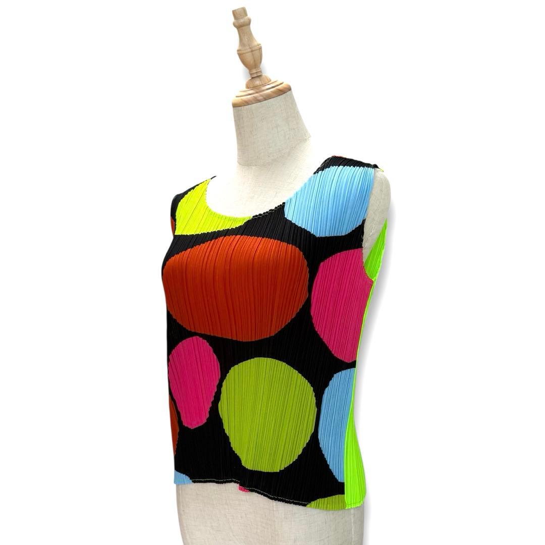 希少★プリーツプリーズ イッセイミヤケ カラフル タンクトップ レディース 3