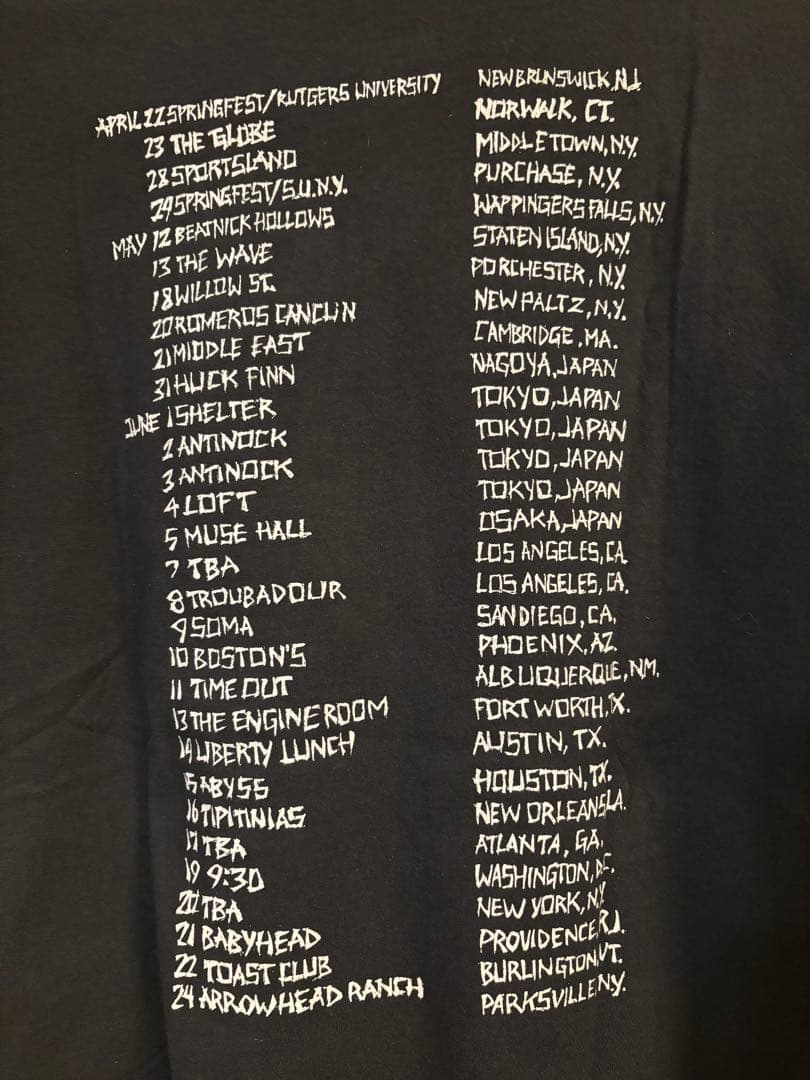 マーフィーズロウ　murphys law 90s ツアーTシャツ　NYHC