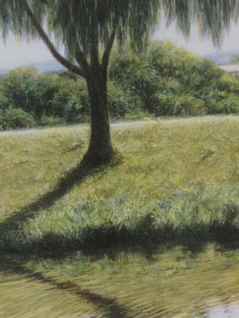 山本貞、【水辺の光景】、希少な額装用画集より、新品額装付