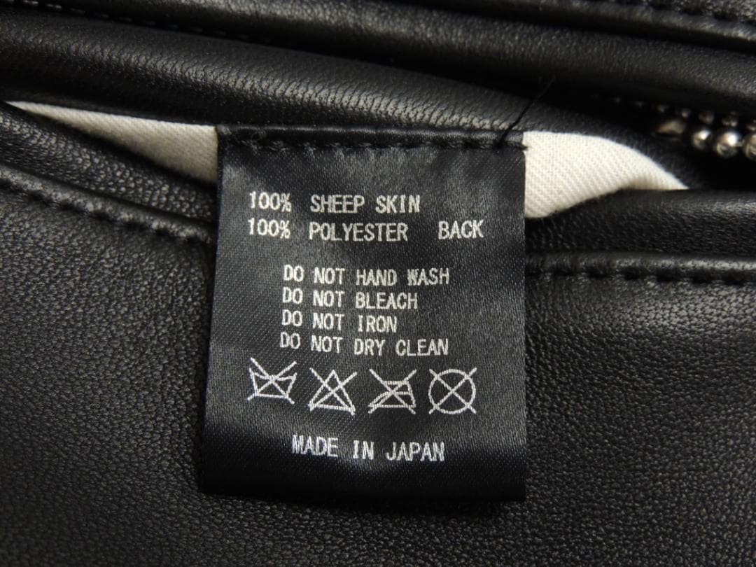 666 MANDARIN COLLAR シープスキン 羊革 シングル ライダース