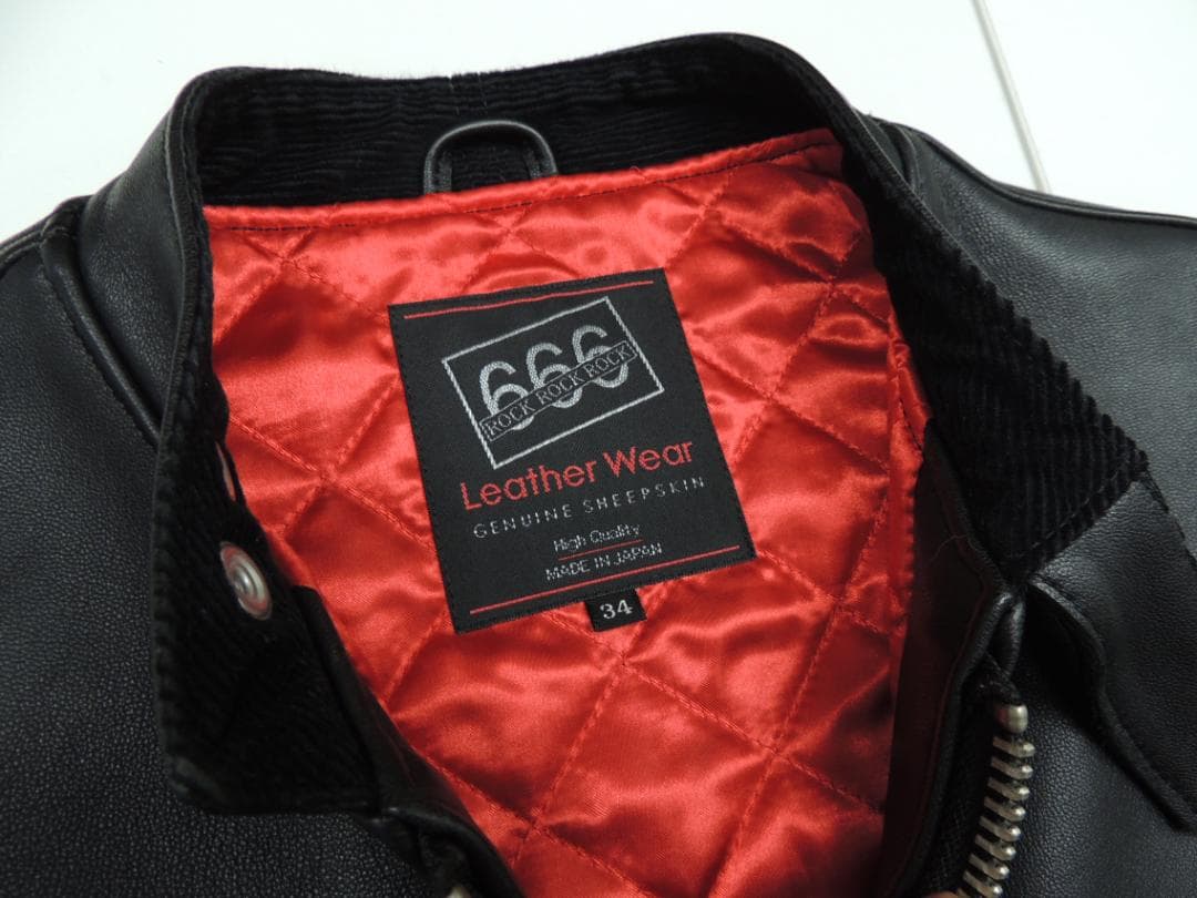 666 MANDARIN COLLAR シープスキン 羊革 シングル ライダース