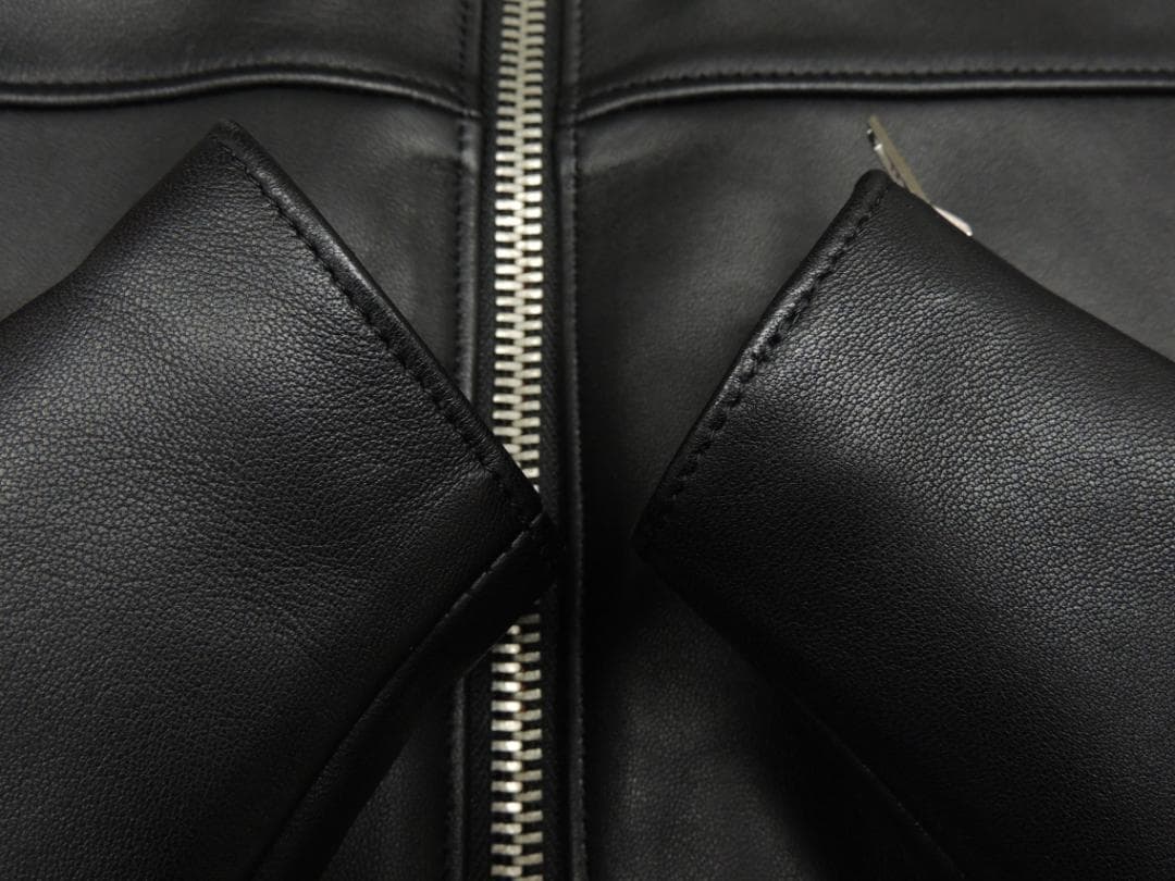 666 MANDARIN COLLAR シープスキン 羊革 シングル ライダース