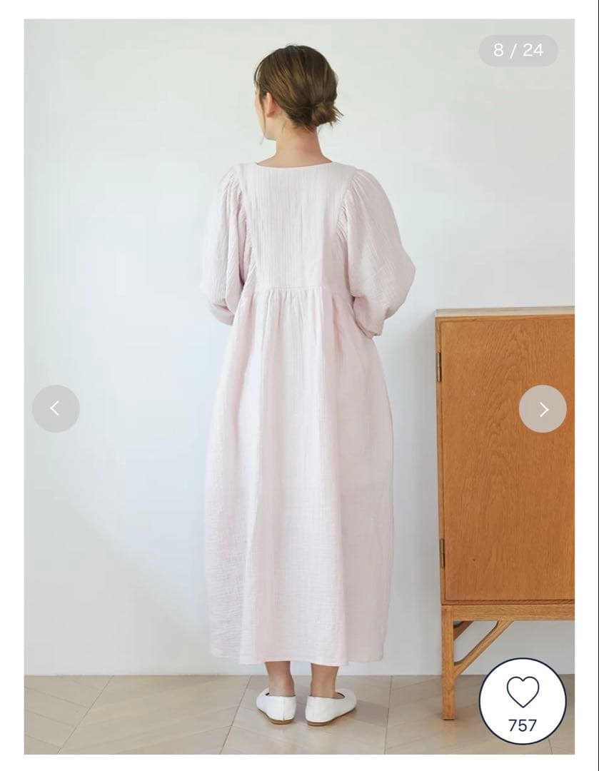 ジェラートピケ マタニティガーゼワンピース フリーサイズ ミント