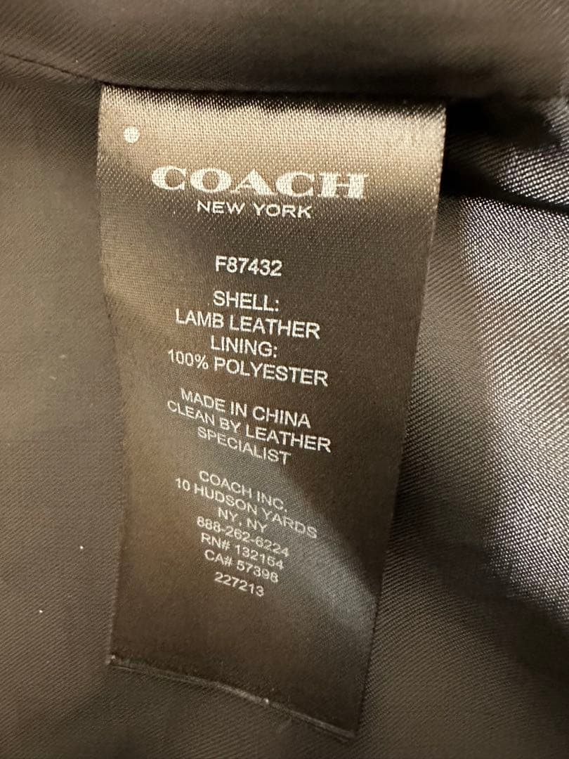 COACH 黒 レザー シングルライダースジャケット