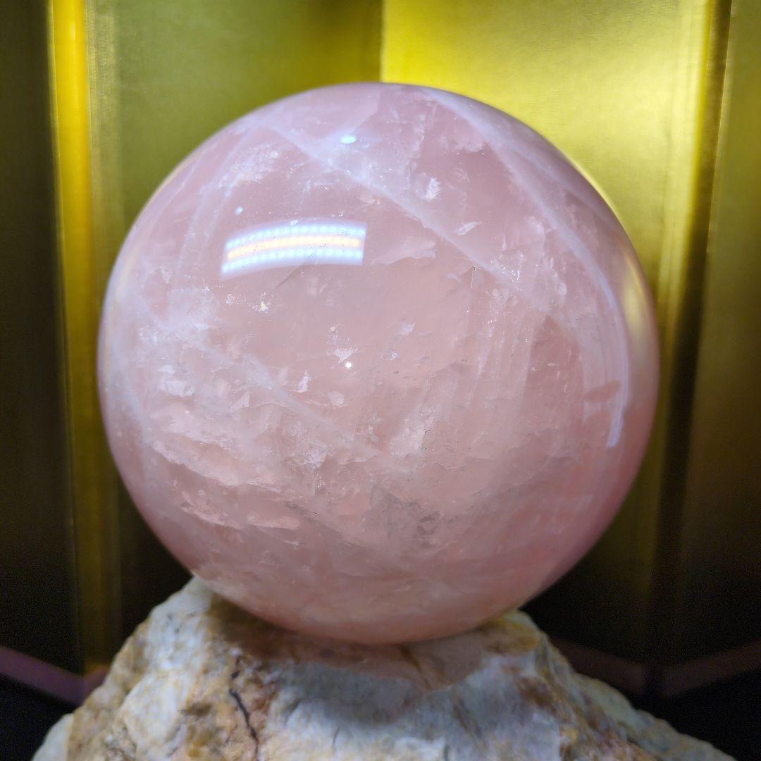 ローズクォーツ スフィア 直径145mm 4.1kg 丸玉天然石 パワーストーン