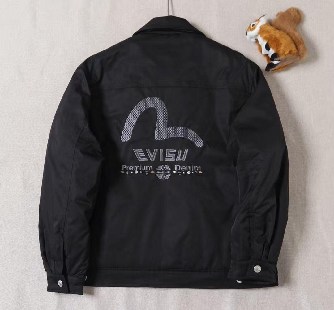 新品❤EVISU 刺繍入りのステンカラー、厚手カジュアルジャケット