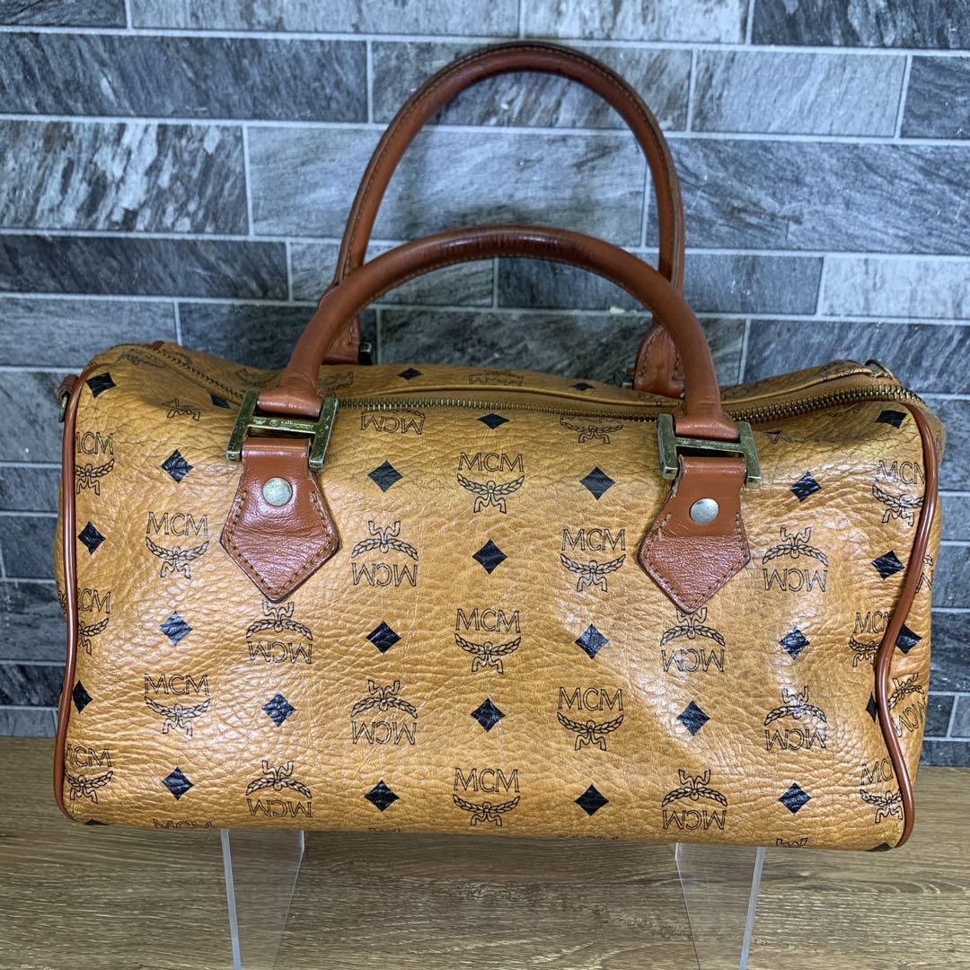 ヴィンテージ　MCM　A6631　レザー　ミニボストンバッグ　MUNCHEN