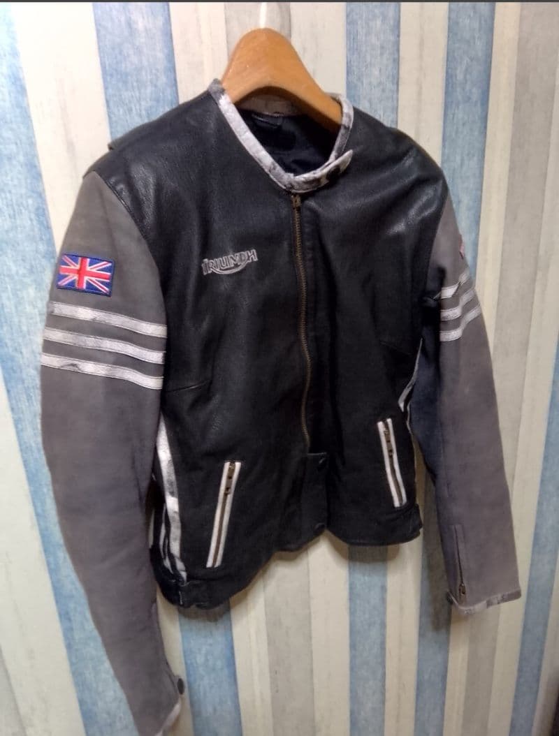 TRIUMPH 牛革 シングルライダースジャケット L//ライディング