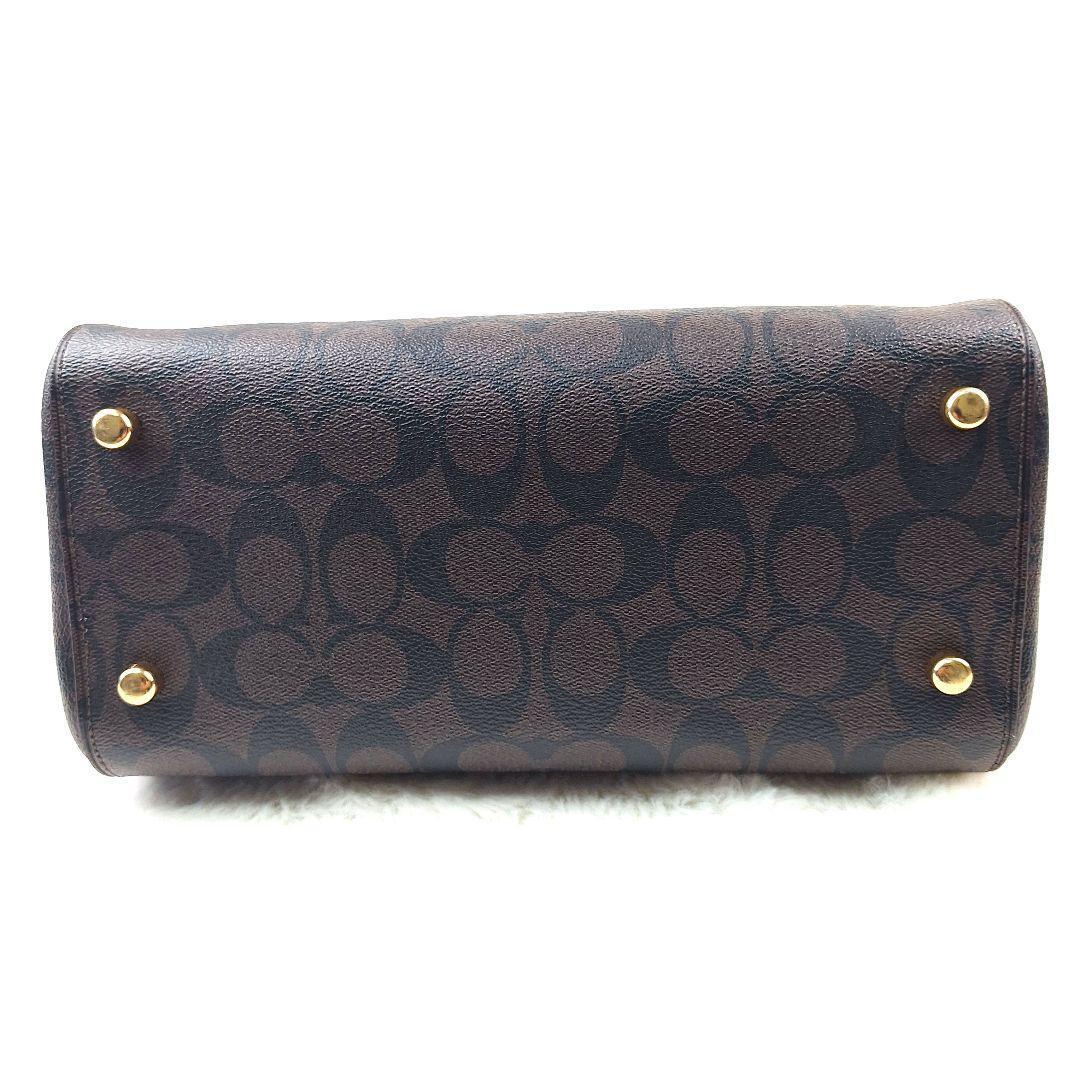 美品　コーチ ローアン サッチェル シグネチャー 2way ショルダーバッグ 赤