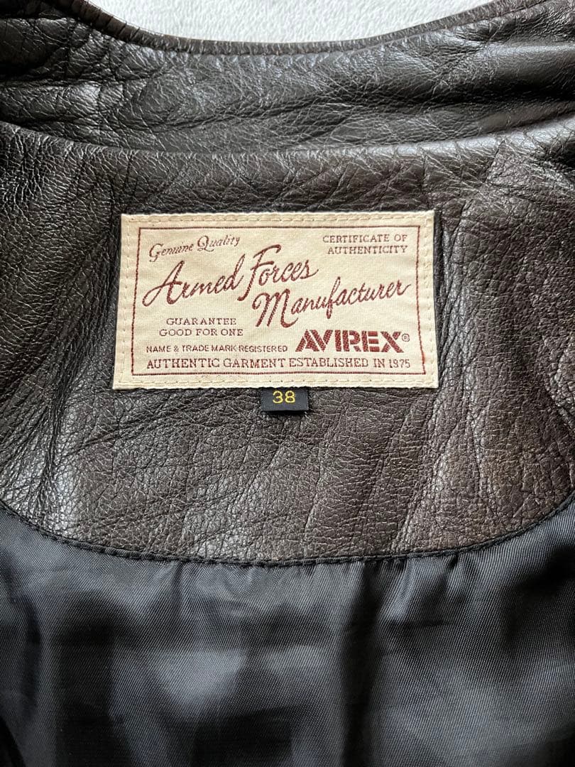 AVIREX ダークブラウン　シングルライダース