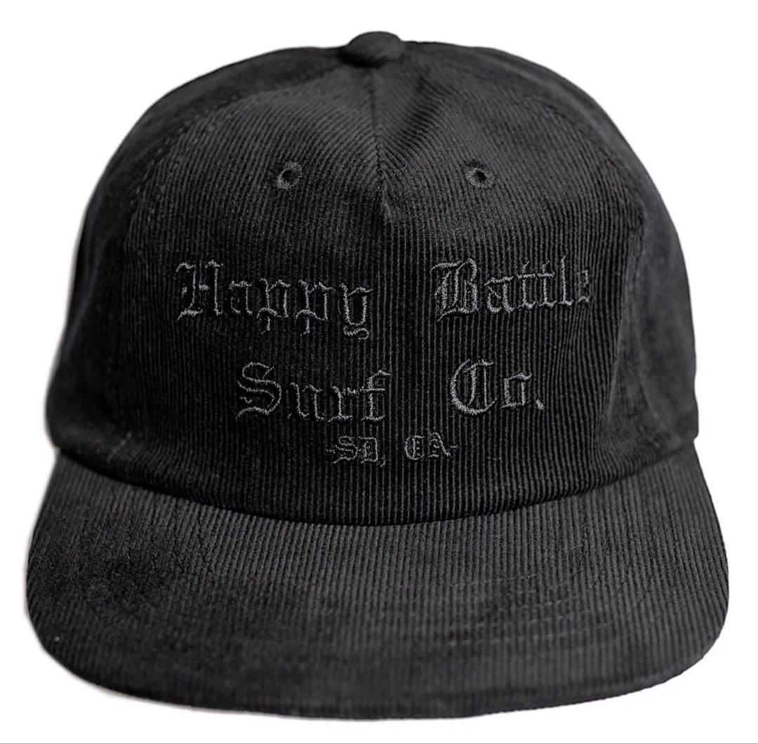 帽子 HAPPY BATTLE CORDUROY HAT BLACK/BLACK