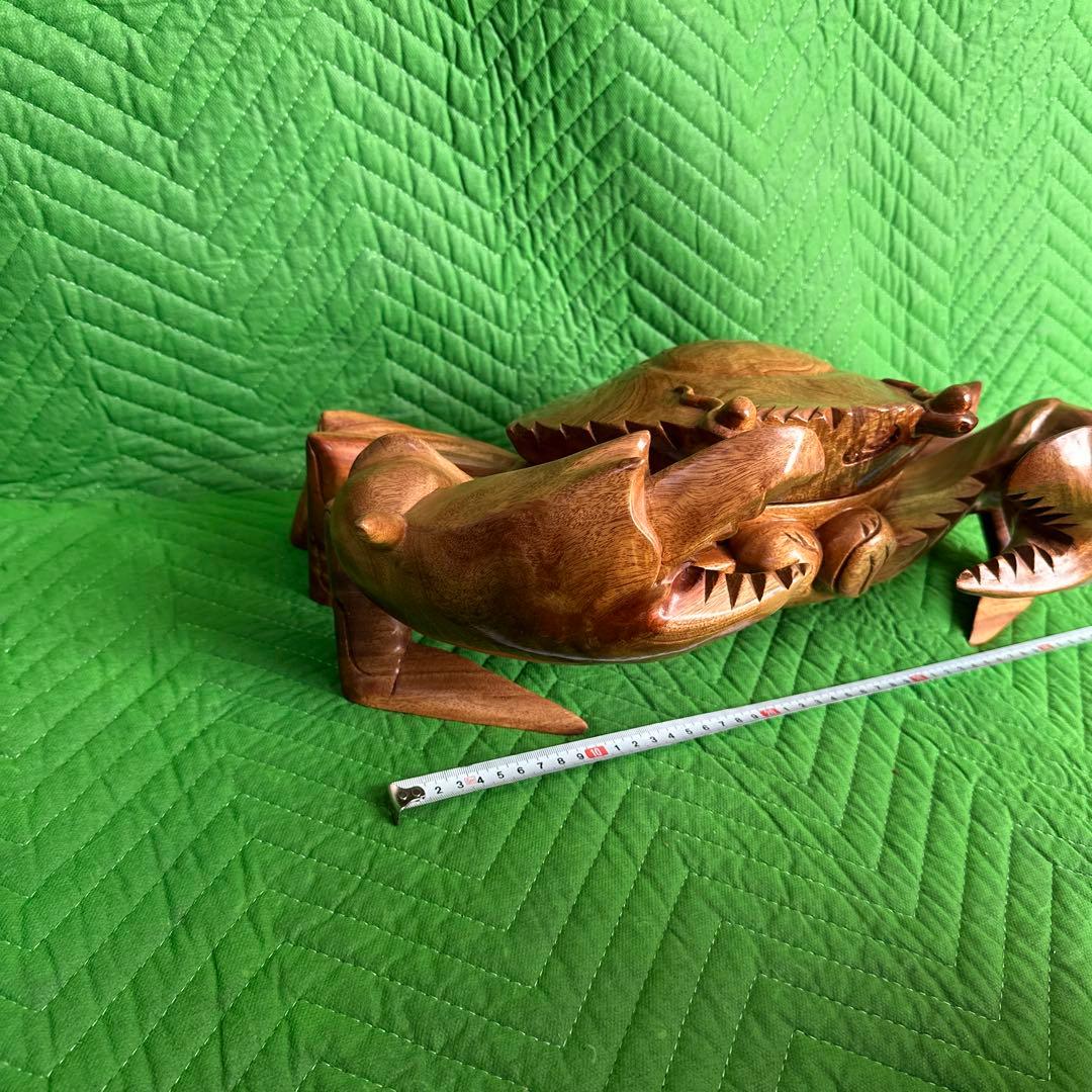 木彫り　蟹 カニ 隠し収納②