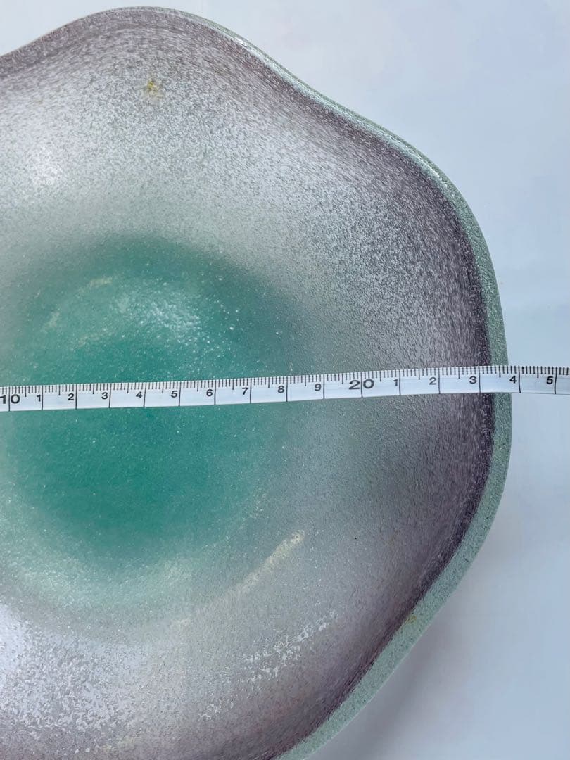 現代の名工 稲嶺盛吉 大皿 琉球ガラス 泡ガラス 吹きガラス