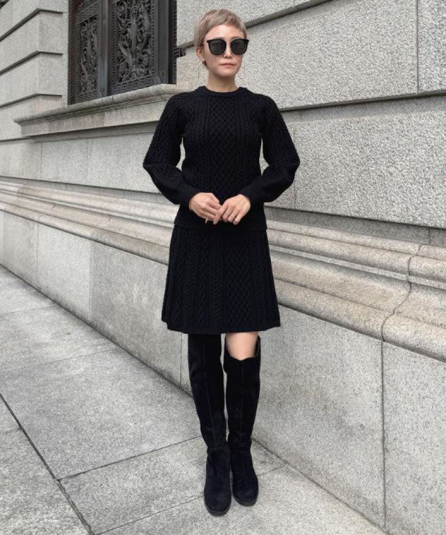 着痩せケーブルスカート