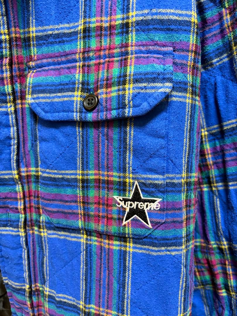 supreme 21aw Quilted Plaid フランネルシャツ