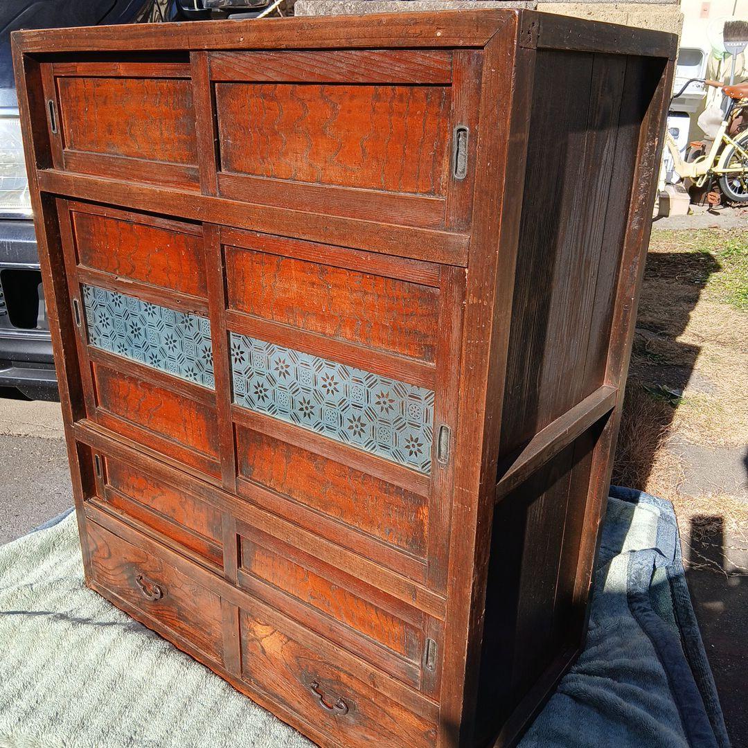 ☆昭和レトロ大正ロマン 小型茶タンス☆古民家 古家具 当時物