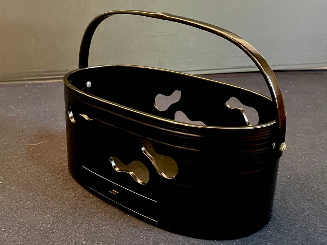 割引❣️【美品】「祖」 鵬雲斎好 六瓢透かし 莨盆 平安 満樹 共箱 共布（A莨）