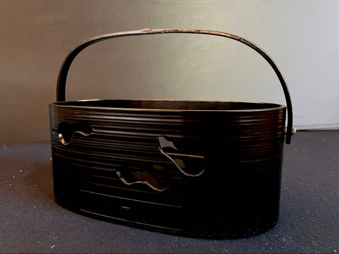 割引❣️【美品】「祖」 鵬雲斎好 六瓢透かし 莨盆 平安 満樹 共箱 共布（A莨）