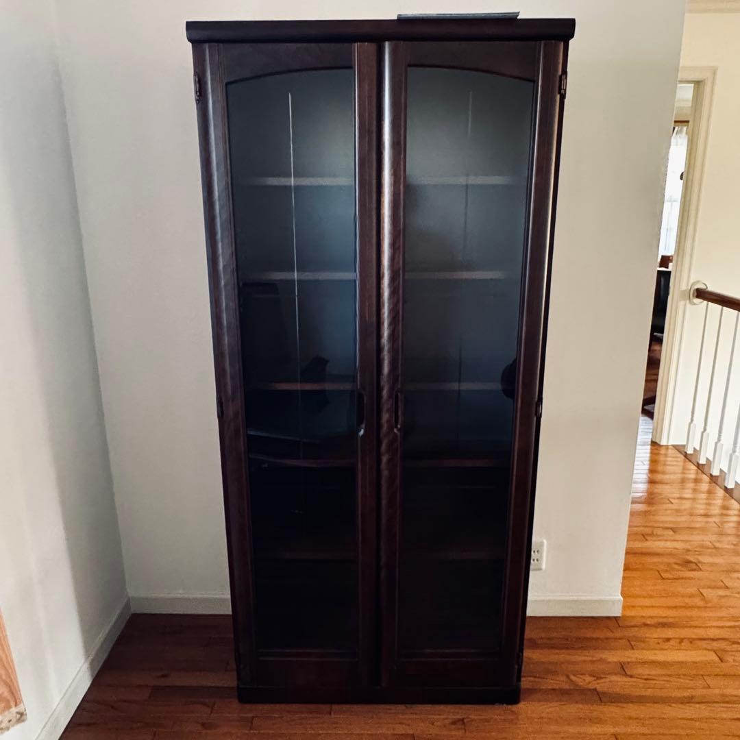 アンティーク ケビント　薬品棚　ガラスキャビネット　ホワイト　シャビー　飾り棚