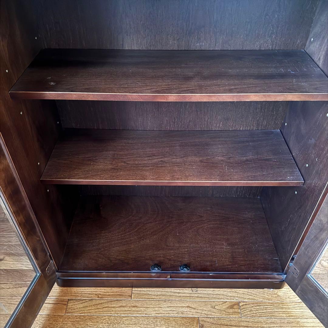 アンティーク ケビント　薬品棚　ガラスキャビネット　ホワイト　シャビー　飾り棚