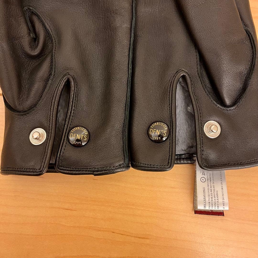 【極美品】DENTS ヘアシープグローブ ラビットファーライニング15-1590