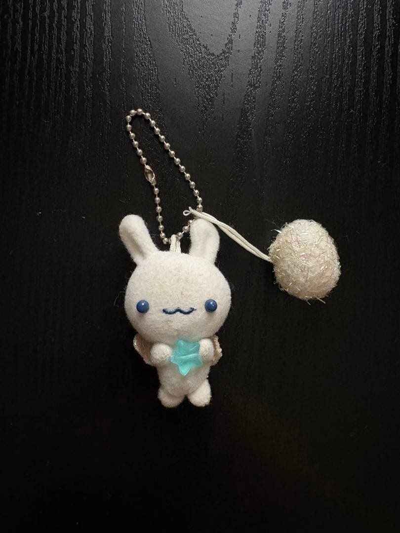 激レア ツインエンジェルス ミニマスコットキーホルダー ラメボール付き　平成