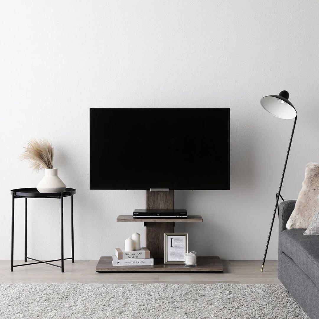 テレビスタンド 『Fliyga』首固定ロータイプ グレージュ 32～65型対応