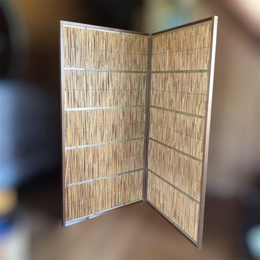 花寄屏風　2枚折　高さ約164㎝　2連幅176㎝