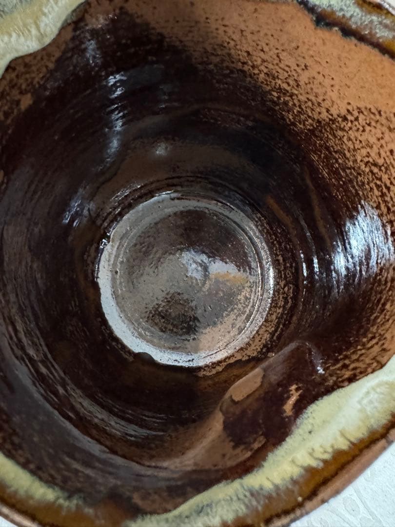 高取焼　鬼丸雪山作　半月水指　塗蓋　茶道具