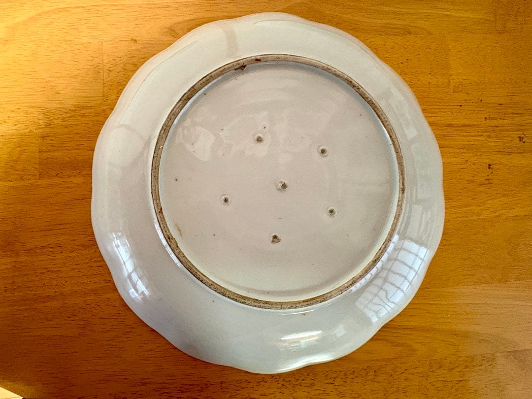 骨董品　江戸時代　古伊万里　 染付大皿　牡丹、秋海堂　3枚