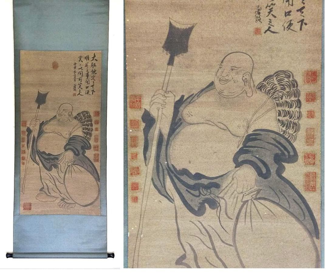 ♥とても古い　掛軸　中国　人物画　掛け軸　骨董　古玩　レトロ