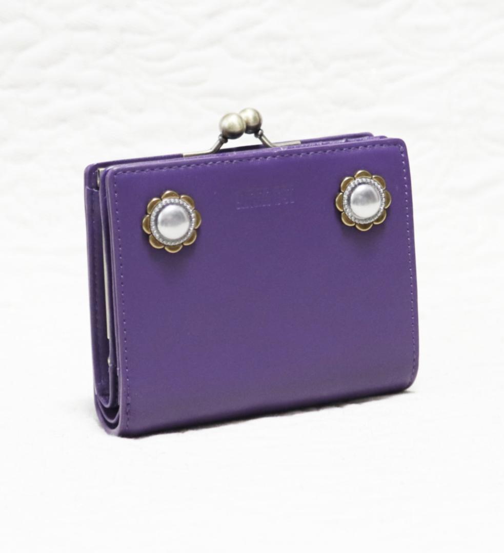 新品タグ付【ANNA SUI アナスイ】ヴィンテージボタン 口金 がま口折り財布