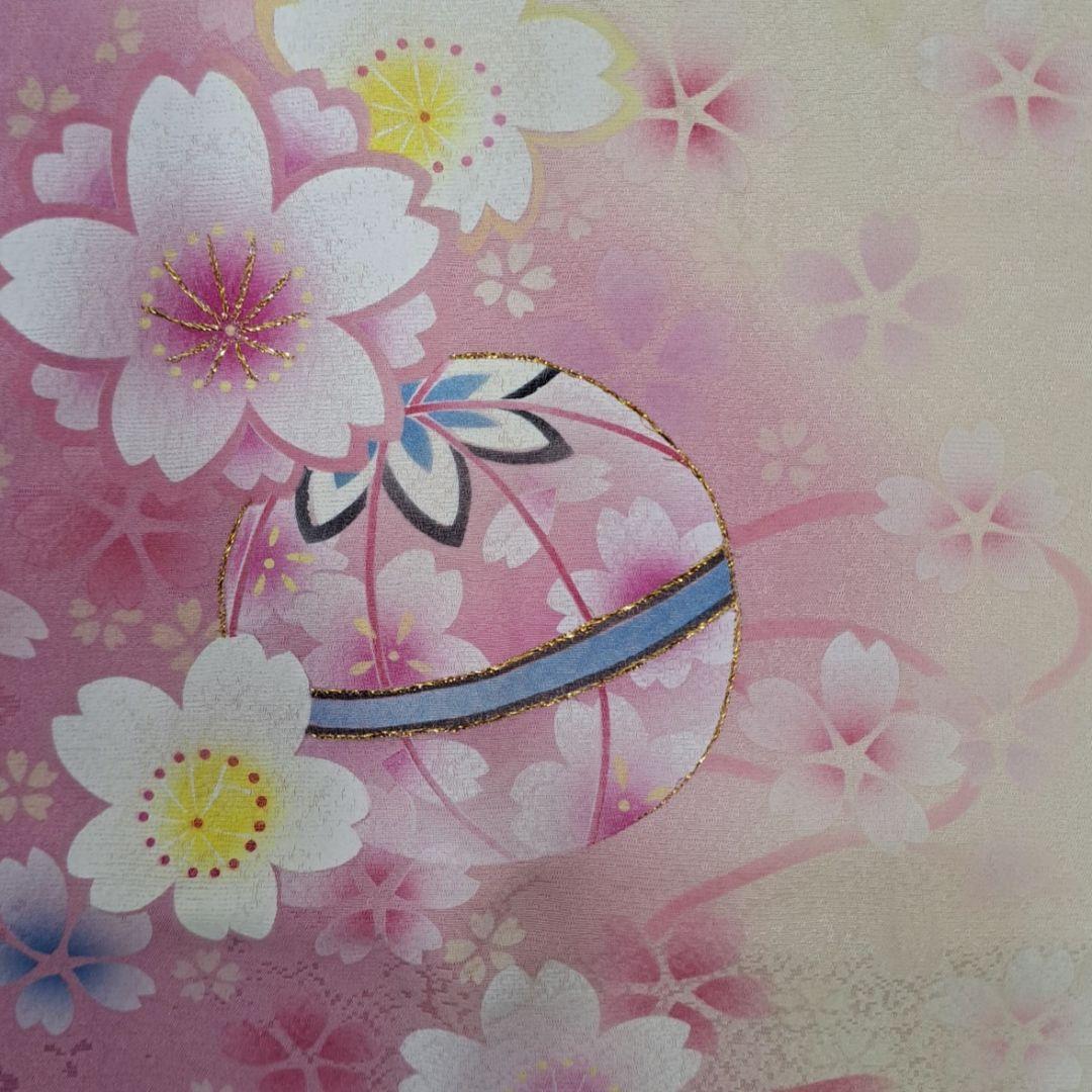 今得な フルセット 正絹白地振袖 白紫グラデーション桜柄 成人式 卒業式に最適