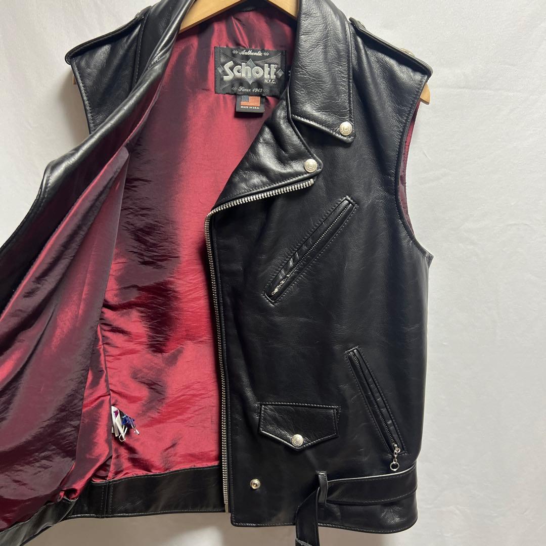 SCHOTT ショット　レザーベスト　ワンスター　ダブル　626V USA