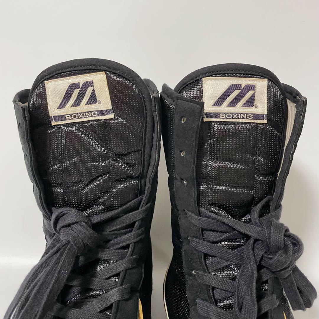 【美品】Mizuno ミズノ ボクシングシューズ 黒 金 26.5 ハイカット