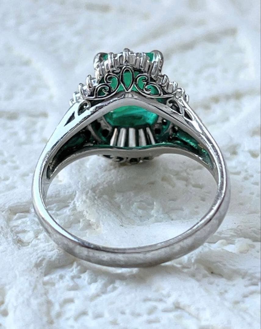 1.67ct エメラルド プラチナ　Pt900 12号　指輪【検索GSTV】