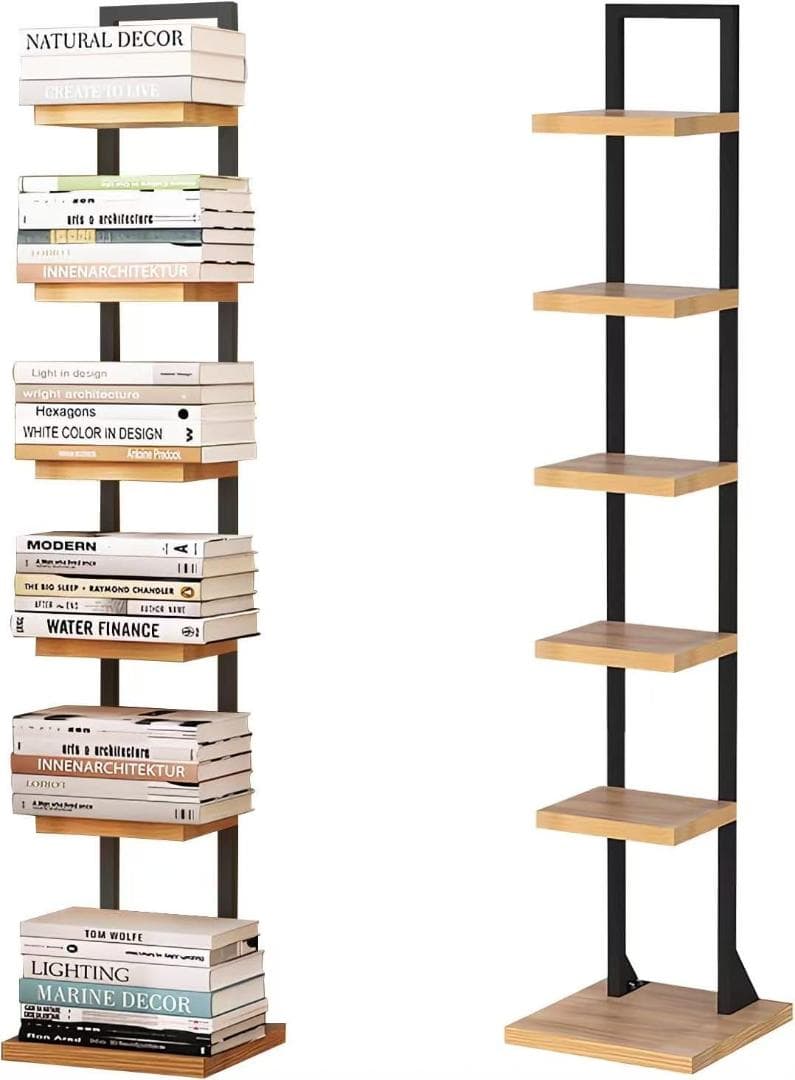 hamiko　本棚x2 ブックタワー スリム 6段 大容量 幅